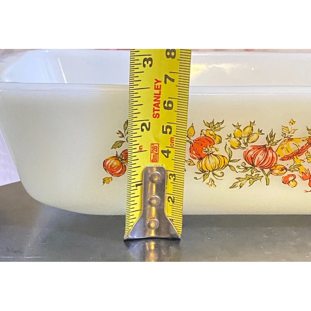 Vintage Anchor Hocking‎ Vegetable Harvest Loaf Pan 441 White Milk Glass 1QT MCM